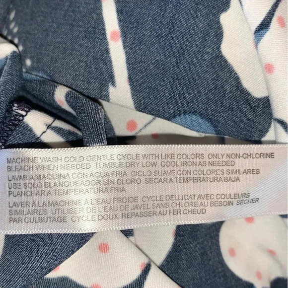 Eloquii Dress Plus 22W Blue Floral Whimsical Long Bell Sleeves 22 Novelty Print - Picture 10 of 14